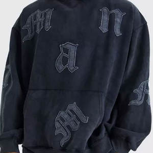 ชุดวอร์มฮู้ดดี้และกางเกงจ็อกเกอร์ผ้าฝ้ายเฟรนช์เทอร์รี่ 100% ล้างสีแบบแอซิดพิมพ์ลายพัฟพร้อมโลโก้ รุ่นคัสตอมวินเทอร์ - Product Image 6