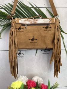 Bolso de piel de vaca con estampado occidental, bolso de gran oferta de estilo occidental con flecos, correa ajustable para mujer - Product Image 4