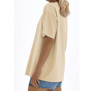 เสื้อยืดแฟชั่นผ้าคอตตอนไซส์ใหญ่พิเศษระบายอากาศได้ดีของผู้หญิง100% ออกแบบได้ตามต้องการ - Product Image 4