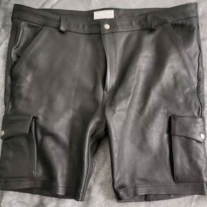 Shorts en cuir légers pour hommes en gros Shorts en cuir pour hommes avec cordon de serrage confortables Shorts en cuir les plus vendus pour l'été - Product Image 2