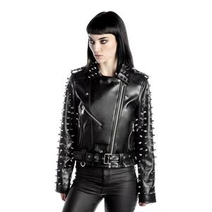 Mujeres Bikers tachonado PU cuero hecho a mano moda cinturón Punk-Styles cremalleras chaquetas - Product Image 1