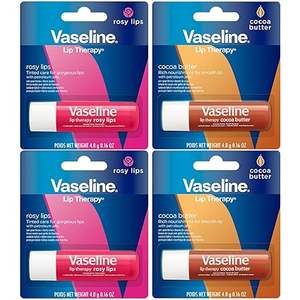 <b>Vaseline</b> <b>Lip</b> <b>Therapy</b> Variety 4 Pack <b>Rosy</b> <b>Lips</b> + Cocoa Butter Moisturizing <b>Lip</b> Balm with Vitamin E, 0.16 Oz Ea - Product Image 3