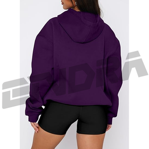 Sweat-shirt à capuche décontracté pour femmes Doux et confortable Violet Confortable Streetwear Mode Port quotidien Décontracté Tendance Style automne hiver - Product Image 4