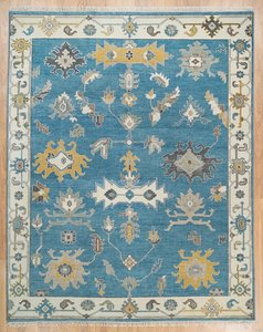 Brun vert 8x10 tricoté à la main Oushak tapis persan haute terrains de Golf conception abstraite coton tapis turc pour la décoration intérieure vivant - Product Image 4