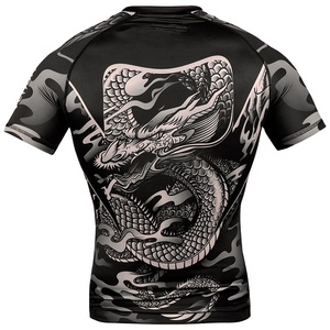 Personnalisation Brésil Bjj Rash Guard Sublimation Imprimé Top Qualité À Manches Courtes MMA Rash Guard Personnalisé Compression Rash Guard - Product Image 4
