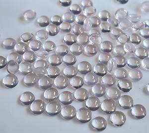 Cabujón Redondo de Cuarzo Rosa Natural de 4 mm con Parte Posterior Plana - Cuarzo Rosa Rosa Redondo Suelto - Product Image 1