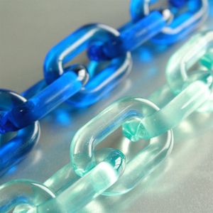 ห่วงโซ่เรซินใสขนาดใหญ่สีสันสดใสสำหรับตกแต่งแขวนผนังโครงการ DIY อุปกรณ์แบ่งห้องและม่าน