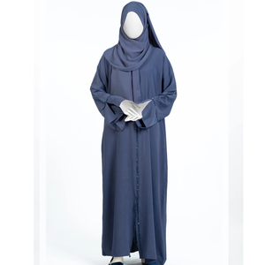 Abayas Musulmanas Modestas Personalizadas, Rectas y Naturales para Mujer, 100% Seda Chifón, Venta al por Mayor, Abaya Islámica 2026 - Product Image 1