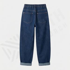 Nouveau jean pour femme style américain, taille haute, coupe large, ample, en coton, grande taille, denim délavé rétro, polyvalent, streetwear - Product Image 2