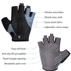 Gants de vélo demi-doigt personnalisé pas cher hommes anti-dérapant gants de cyclisme demi-doigt gants de cycle vente en gros - Product Image 5