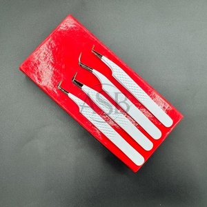 Pince à épiler d'extension de cils avec logo personnalisé professionnel japonais durable en acier inoxydable forte prise pointue couleur personnalisée enduite - Product Image 2