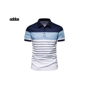 T-shirt de golf coupe sèche et ajustée pour hommes, pour polo, tissu tricoté élastique extensible en coton et polyester unis avec logo personnalisé - Product Image 3