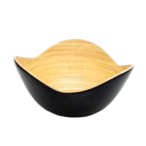 Cuenco de bambú de nuevo diseño de tamaño personalizado 2022, forma de flor moderna para ensalada/Decoración de aperitivos, artículo popular de Vietnam a precio barato - Product Image 1