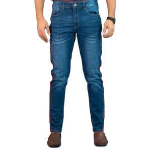OEM/ODM กางเกงยีนส์ขายาวสำหรับผู้ชายสีฟ้ามีความยืดหยุ่นแบบคลาสสิกสำหรับธุรกิจกางเกงยีนส์ขายาวจากบังคลาเทศ - Product Image 1