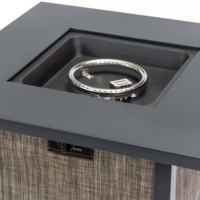 Brasero extérieur carré moderne en métal au gaz naturel/propane 71x71x73cm 50000BTU certifié ETL Livraison gratuite