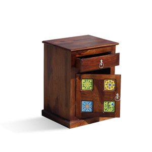 Table d'appoint en bois de couleur naturelle pour lit et canapé pour salon Support organisateur en bois pour la maison Espace de salon disponible - Product Image 6