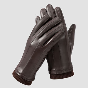 Gants d'hiver décontractés en cuir imperméable thermique vintage pour hommes pour les voyages et le vélo - Vente en gros - Product Image 2