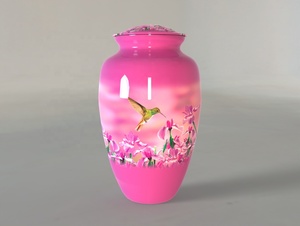 Urna de cremación de colibrí de color rojo Servicio funerario del producto conmemorativo que incluye bolsa de terciopelo gratis - Product Image 4