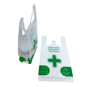 Empaquetado de camiseta de farmacia biodegradable personalizado OEM bolsas laminadas transparentes con logotipo en rollo para ir de compras - Product Image 2