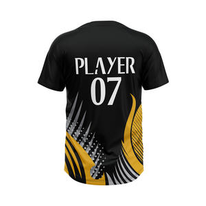 Camiseta de Béisbol Personalizada para Hombre con Cuello en V, Logotipo Frontal con Parches Personalizados, Transpirable, de Secado Rápido, de Poliéster/Algodón - Product Image 5