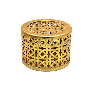 Modern Design Wedding Decorative <b>Box</b> Gold Foil Metal Round Shape <b>Box</b> for Tabletop Decorative Storage <b>Box</b> Customized Bulk - Product Image 1