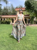 Taille haute indien Wrap pantalon pour femmes confortable décontracté tenue de fête nouveauté été Fit parole longueur robe à manches