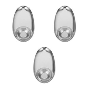 Plateau de service ovale en acier inoxydable de qualité supérieure pour chips et trempettes, vaisselle de cuisine, assiette à collations avec bols à sauce intégrés - Product Image 1