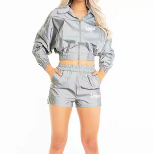 Chaqueta y pantalones cortos cortavientos personalizados, gran oferta, chaqueta y pantalones cortos cortavientos personalizados, chándales de nailon para mujer cortavientos personalizados - Product Image 1