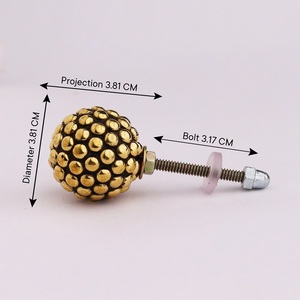 Artesanía oro medio botón resina gabinete cajón armario puerta perillas y tiradores - Product Image 1