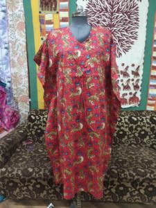 100% Cotton Indian Block Tiger Printed Long <b>Kaftan</b> Dress <b>for</b> Women Casual Summer Ethnic <b>Beach</b> Outfit Plus Size Natural - Product Image 5