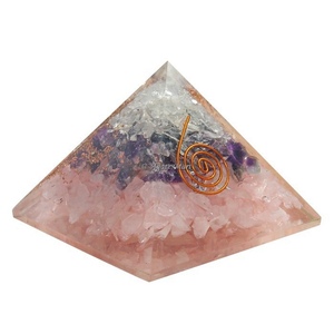 Vente chaude Premium Qualité Améthyste Cristaux Orgone Pyramide pour la Guérison Méditation Décoration taille personnalisée Orgonite Pyramide - Product Image 6