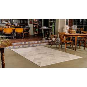 Alfombra Moderna Color Crema Netline BY008, 80x150 cm, Polipropileno y Poliéster, Fácil de Limpiar, Duradera, Antideslizante, Depot Home - Product Image 6