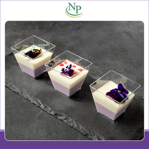 Vaso de Plástico PS Cuadrado de 60 ml para Postres, de Grado Alimenticio, para la Industria de Servicios de Alimentos, Buffet y Catering - Product Image 2