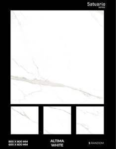 Satuario Carreaux en porcelaine brillante aspect marbre de qualité supérieure 80x80 & 60x60 cm antidérapants pour sol et mur dans la chambre à coucher salon centre commercial - Product Image 6