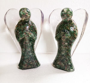 Beaux anges de jade vert d'orgonite en quantité en vrac Sculptures de pierres précieuses de qualité supérieure Acheter auprès d'Amayra Crystals Exports India - Product Image 6