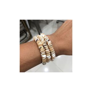 สร้อยข้อมือเปลือกหอยธรรมชาติถักเป็นสร้อยสวยงาม ราคาถูก ผสมเปลือกหอยทะเลหลากหลายแบบ สไตล์นางฟ้า ทะเล มหาสมุทร - Product Image 3