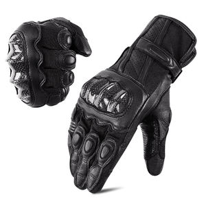 Antidérapant respirant dur-jointure Protection des mains sport étanche course moto cyclisme moto gants en cuir de vachette - Product Image 6