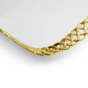 Bandeja Rectangular de Tejido de Cuerda Plateada y Dorada, Elegante Bandeja de Servicio Decorativa para Comedor y Entretenimiento, Bandeja de Mesa para Hoteles - Product Image 2