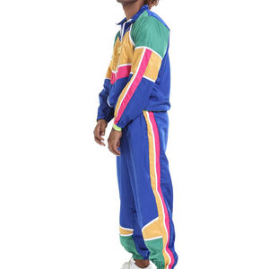 Survêtements d'entraînement de jogging personnalisés Survêtements en nylon pour hommes Logo personnalisé Jogger à fermeture éclair Ensemble 2 pièces Survêtements coupe-vent pour hommes - Product Image 6