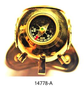 ร้อนขายทองเหลืองนักดําน้ําหมวกกันน็อคนาฬิกาเข็มทิศธรรมดาขัดทําด้วยมือโบราณออกแบบนาฬิกาที่สวยงามสําหรับตกแต่งบ้าน - Product Image 2