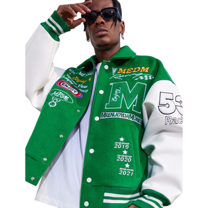 Chaqueta Universitaria Premium con Mangas de Cuero, Diseño que Ofrece Gran Durabilidad y un Estilo Atlético Atemporal, Apta para Uso Diario - Product Image 3