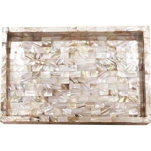 Plateau de service en nacre fait main de haute qualité, finition polie, compatible lave-vaisselle et micro-ondes, design unique pour la vaisselle Falak - Product Image 2