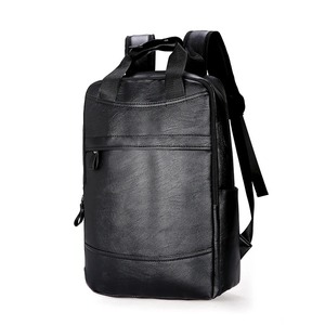 16.5-Inch PU Leather Men Backpack | Large Capacity <b>Laptop</b> Rucksack Casual Schoolbag <b>for</b> Teenagers & Boys | Custom Logo Available - Product Image 1