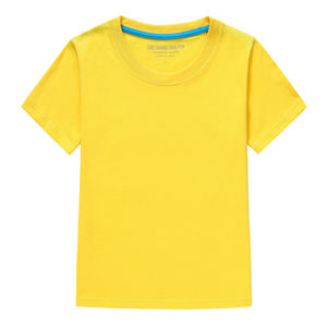 Buena calidad niños 100% algodón suave cuello redondo manga corta más tamaño 200 gramos liso niños camiseta para hombres - Product Image 2