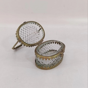 Latest Indian <b>Metal</b> Glass Jewelry Case Handmade Gifted Decorative Small <b>Boxes</b> for Jewelry - Product Image 3