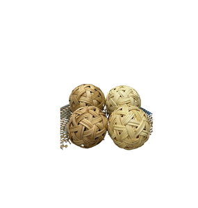 Decoración del hogar de Vietnam por cadena de bolas de ratán blanco crema/artesanías de bolas de mimbre de ratán de 10cm para artesanía luces de hadas para fiesta de boda - Product Image 6