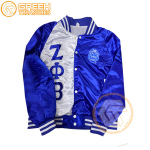 Chaqueta universitaria personalizada Zeta Phi Beta, ropa de hermandad, cresta bordada de satén transpirable de alta calidad y letras más finas para mujer - Product Image 5