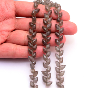 AAA Gris Moonstone 5x8mm-6x9mm Tulipe Fleur Bourgeons Naturel Briolette Larme Fantaisie Perles En Vrac pour Bijoux Perles De Pierre Unique - Product Image 3