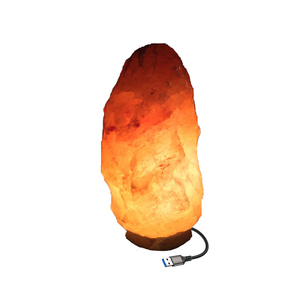 USB Himalayan Salt Lamp Pink Rock Crystal Lamp Wooden Base Night Light For Bedroom Home Decoration - Product Image 1