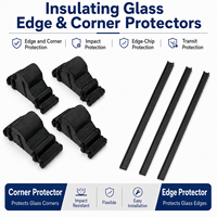 Protectores de Esquinas y Bordes de Vidrio de Plástico Negro para el Transporte y Almacenamiento de Vidrio Aislante, Protectores Flexibles